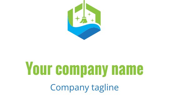 Design del logo esagonale moderno con elementi di campana e onda