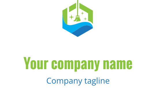 Design del logo esagonale moderno con elementi di campana e onda