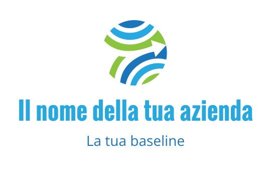 Design del logo circolare moderno con linee curve blu e verdi e una freccia